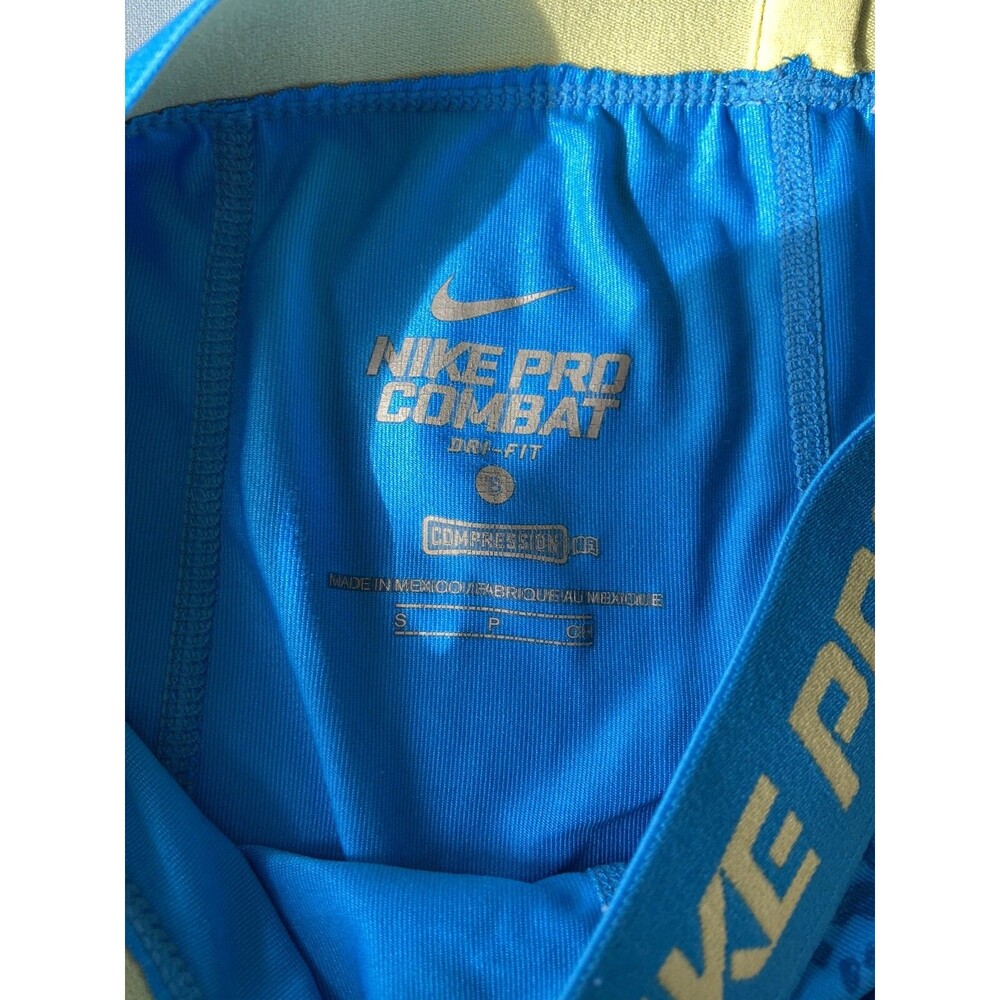 Nike Pro Combat Womens Compression Crop Leggings Size S Blue Leopard Gym Running - Picture 5 of 11